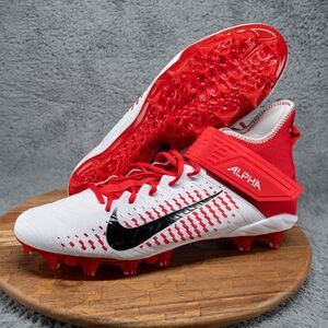 Nike Men’s 15 Alpha Menace Pro 2 MID Football Cleats White/Red BV3945-105 NEW